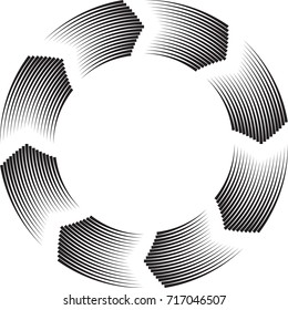 Speed Lines in Circle Form . Spiral Vector Illustration .Technology round Logo . Design element . Abstract Geometric shape . Circular arrows