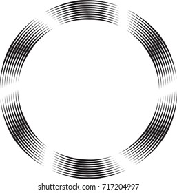 Speed Lines in Circle Form . Spiral Vector Illustration .Technology round Logo . Design element . Abstract Geometric shape . Circular arrows