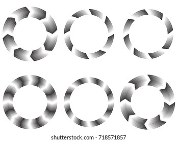 Speed Lines in Circle Form . Spiral Vector Illustration .Technology round Logo . Design element . Abstract Geometric shape . Circular arrows