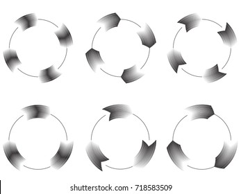 Speed Lines in Circle Form . Spiral Vector Illustration .Technology round Logo . Design element . Abstract Geometric shape . Circular arrows