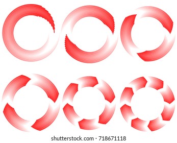 Speed Lines in Circle Form . Spiral Vector Illustration .Technology round Logo . Design element . Abstract Geometric shape . Circular arrows