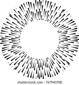 Speed Lines in Circle Form . Spiral Vector Illustration .Technology round Logo . Design element . Abstract Geometric shape . Circular arrows