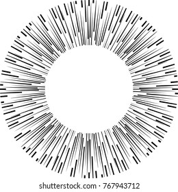 Speed Lines in Circle Form . Spiral Vector Illustration .Technology round Logo . Design element . Abstract Geometric shape . Circular arrows