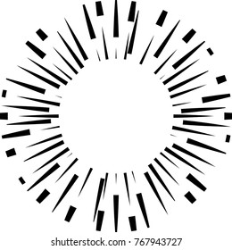 Speed Lines in Circle Form . Spiral Vector Illustration .Technology round Logo . Design element . Abstract Geometric shape . Circular arrows