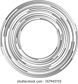 Speed Lines in Circle Form . Spiral Vector Illustration .Technology round Logo . Design element . Abstract Geometric shape . Circular arrows