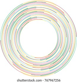 Speed Lines in Circle Form . Spiral Vector Illustration .Technology round Logo . Design element . Abstract Geometric shape . Circular arrows