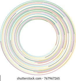 Speed Lines in Circle Form . Spiral Vector Illustration .Technology round Logo . Design element . Abstract Geometric shape . Circular arrows