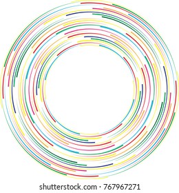 Speed Lines in Circle Form . Spiral Vector Illustration .Technology round Logo . Design element . Abstract Geometric shape . Circular arrows