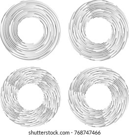 Speed Lines in Circle Form . Spiral Vector Illustration .Technology round Logo . Design element . Abstract Geometric shape . Circular arrows