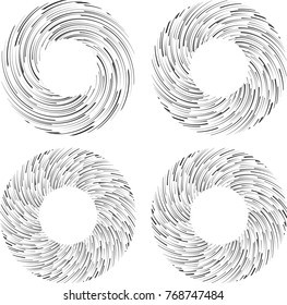Speed Lines in Circle Form . Spiral Vector Illustration .Technology round Logo . Design element . Abstract Geometric shape . Circular arrows