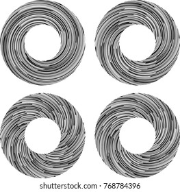 Speed Lines in Circle Form . Spiral Vector Illustration .Technology round Logo . Design element . Abstract Geometric shape . Circular arrows