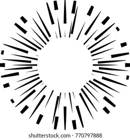 Speed Lines in Circle Form . Spiral Vector Illustration .Technology round Logo . Design element . Abstract Geometric shape . Circular arrows