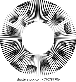 Speed Lines in Circle Form . Spiral Vector Illustration .Technology round Logo . Design element . Abstract Geometric shape . Circular arrows