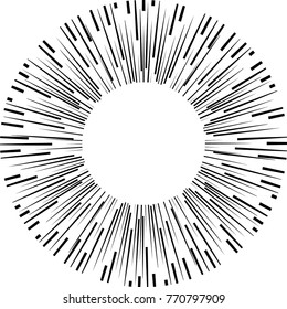 Speed Lines in Circle Form . Spiral Vector Illustration .Technology round Logo . Design element . Abstract Geometric shape . Circular arrows