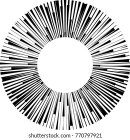 Speed Lines in Circle Form . Spiral Vector Illustration .Technology round Logo . Design element . Abstract Geometric shape . Circular arrows