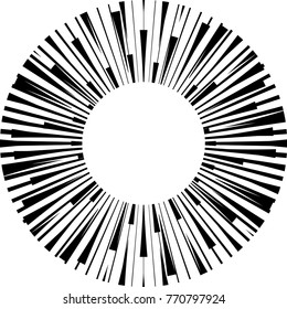 Speed Lines in Circle Form . Spiral Vector Illustration .Technology round Logo . Design element . Abstract Geometric shape . Circular arrows