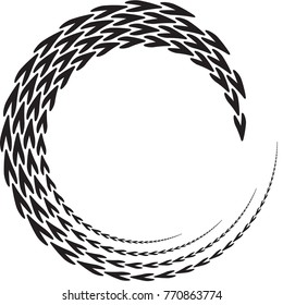 Speed Lines in Circle Form . Spiral Vector Illustration .Technology round Logo . Design element . Abstract Geometric shape . Circular arrows