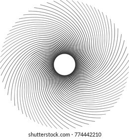 Speed Lines in Circle Form . Spiral Vector Illustration .Technology round Logo . Design element . Abstract Geometric shape . Circular arrows