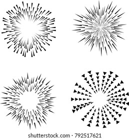 Speed Lines in Circle Form . Spiral Vector Illustration .Technology round Logo . Design element . Abstract Geometric shape . Circular arrows