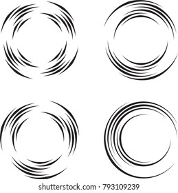Speed Lines in Circle Form . Spiral Vector Illustration .Technology round Logo . Design element . Abstract Geometric shape . Circular arrows