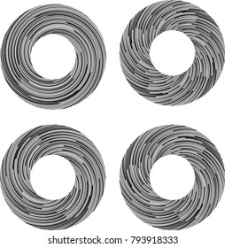 
Speed Lines in Circle Form . Spiral Vector Illustration .Technology round Logo . Design element . Abstract Geometric shape . Circular arrows