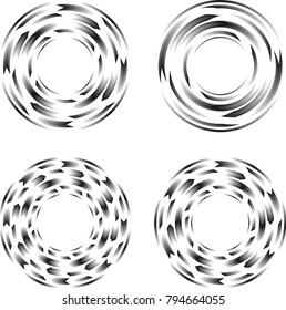  Speed Lines in Circle Form . Spiral Vector Illustration .Technology round Logo . Design element . Abstract Geometric shape . Circular arrows