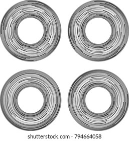  Speed Lines in Circle Form . Spiral Vector Illustration .Technology round Logo . Design element . Abstract Geometric shape . Circular arrows