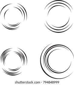 Speed Lines in Circle Form . Spiral Vector Illustration .Technology round Logo . Design element . Abstract Geometric shape .