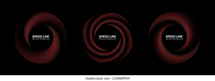 Speed lines in circle form. Technology round Logo. Circular Design element. Set of thick halftone dotted speed lines.