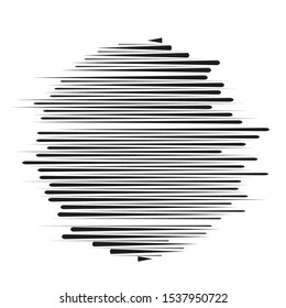 Speed Lines in circle Form . Vector Illustration .Technology  Logo . Design element . Abstract Geometric shape . 