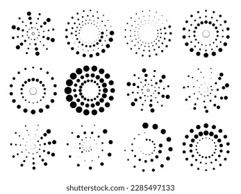 Speed lines circle frames. Round swirl and curves movement spiral symbols.	