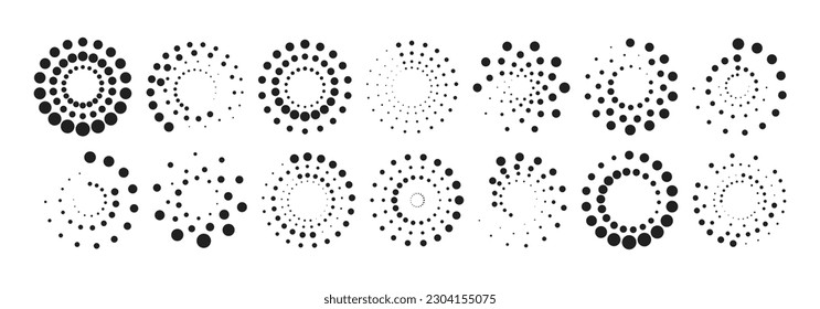 Speed lines circle frames. Round swirl and curves movement spiral symbols.	