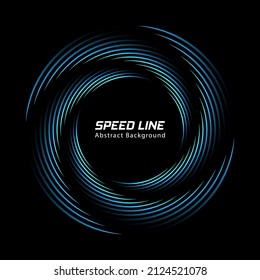 Speed Lines In Circle Shape. Technology Round Logo. Circular Design Element.