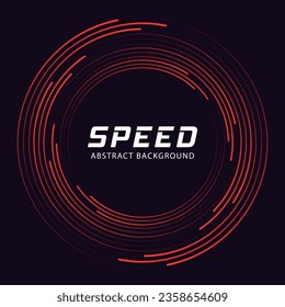 Speed lines in circle shape. Technology Round Logo. Сircular design element.