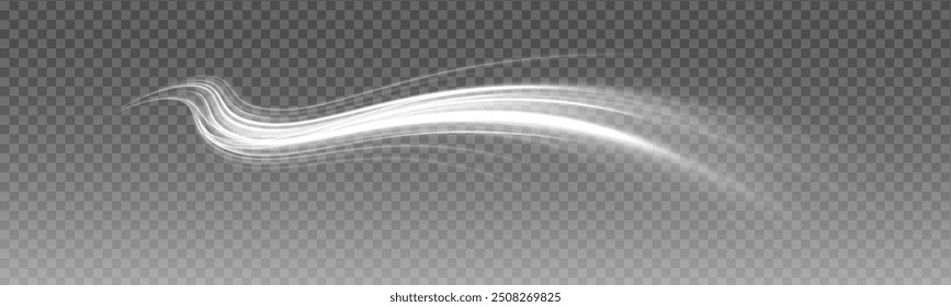 Velocidad ​ ​efecto de líneas abstractas. Chispas brillantes blancas de la onda espiral. Círculo blanco luminoso.