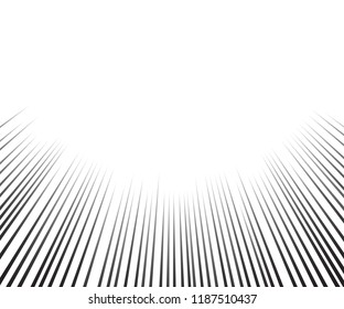 Speed lines Flying particles pattern, Fight stamp Manga graphic texture, Comic book speed horizontal lines on white background