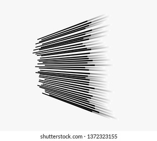 Speed lines Flying particles pattern, Fight stamp Manga graphic texture, Comic book speed horizontal lines on white background
