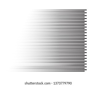 Speed lines Flying particles pattern, Fight stamp Manga graphic texture, Comic book speed horizontal lines on white background