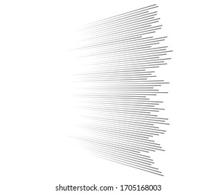 Speed lines Flying particles pattern. Fight stamp Manga graphic texture, Comic book speed horizontal lines on white background
