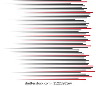 Speed lines Flying particles Seamless pattern Fight stamp Manga graphic texture Black vector elements on white background