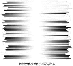 Speed lines Flying particles Seamless pattern, Fight stamp Manga graphic texture, Comic book speed horizontal lines on white background
