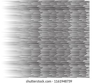 Speed lines Flying particles Seamless pattern, Fight stamp Manga graphic texture, Comic book speed horizontal lines on white background