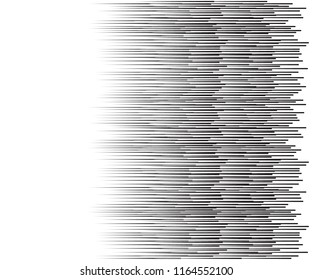Speed lines Flying particles Seamless pattern, Fight stamp Manga graphic texture, Comic book speed horizontal lines on white background
