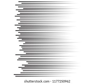 Speed lines Flying particles Seamless pattern, Fight stamp Manga graphic texture, Comic book speed horizontal lines on white background