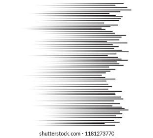 Speed lines Flying particles Seamless pattern, Fight stamp Manga graphic texture, Comic book speed horizontal lines on white background