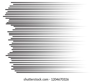 Speed lines Flying particles Seamless pattern, Fight stamp Manga graphic texture, Comic book speed horizontal lines on white background