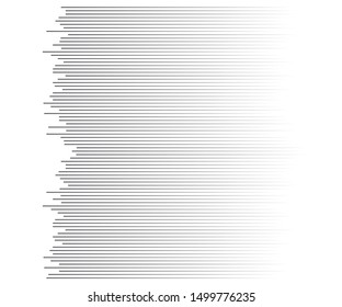 Speed lines Flying particles Seamless pattern, Fight stamp Manga graphic texture, Comic book speed horizontal lines on white background