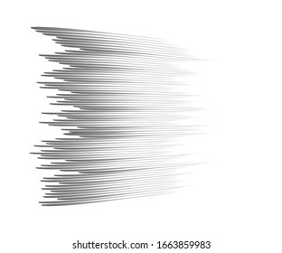 Speed lines Flying particles Seamless pattern, Fight stamp Manga graphic texture, Comic book speed horizontal lines on white background