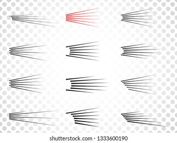 Speed Lines Form . Vector Illustration . Fast Motion .   Logo Design element . Movement effect . Abstract Geometric shape . 