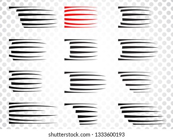 Speed Lines Form . Vector Illustration . Fast Motion .   Logo Design element . Movement effect . Abstract Geometric shape . 